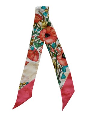 Gucci floral print silk twill neck scarf
