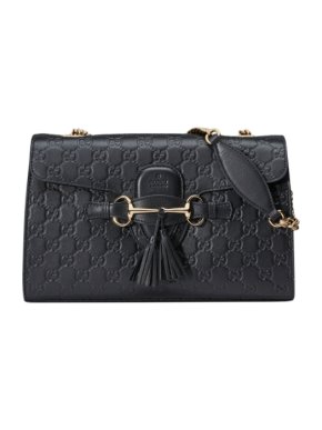 Gucci Black Emily Guccissima Leather Chain Shoulder Bag
