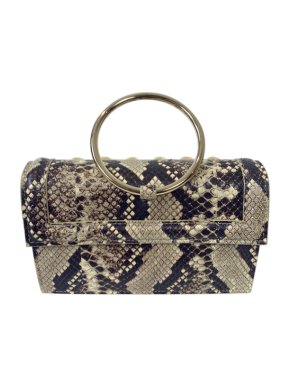Elie Saab Studded Snakeskin Bracelet Bag