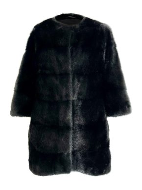 Sprung Freres Plume Collection Black Mink Fur Coat