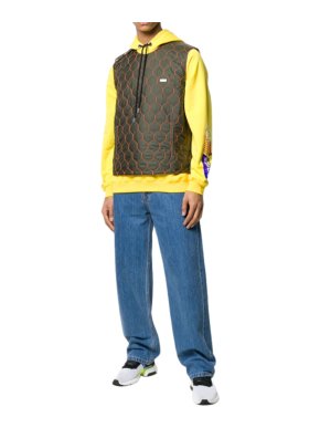 GCDS mens khaki quilted shell vest