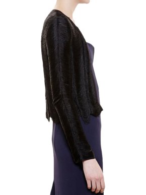 Galvan Black Fringe Silk-Georgette Jacket