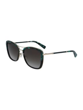 Longchamp Green & Black Marbled Effect Square Sunglasses
