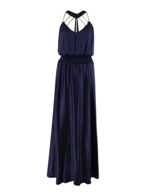 Alina London Navy Silk Satin Gown