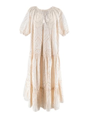 Spell & The Gypsy Ivory Cotton Broderie Anglaise Ruffled Dress