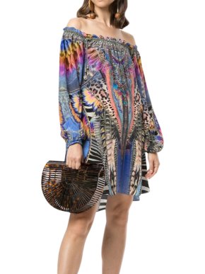 Camilla Silk Embellished Love On The Wing Mini Dress