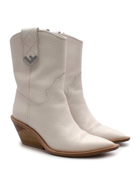 Fendi Runway White Leather Western Boots