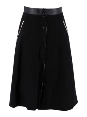 Alice Balas Paris Black Suede A Line Skirt