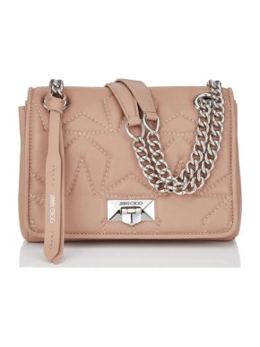Jimmy Choo Ballet Pink Helia Shoulder Bag with Chain Strap