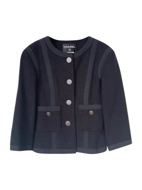 Chanel Little Black Tweed Classic Jacket