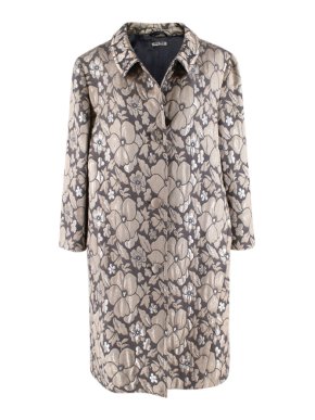 Miu Miu Grey & Gold Floral Brocade Coat