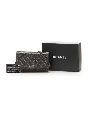 Chanel Metallic Canvas Wallet On Chain