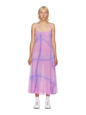 Collina Strada Pink Mesh Market Dress