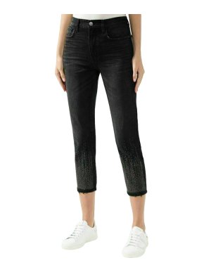 Current/Elliott Vintage Cropped Studded JEans