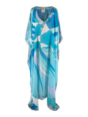 Emilio Pucci Blue Print Silk Caftan