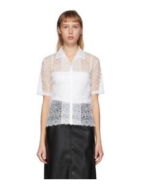 Commission White Lace Bowling Shirt