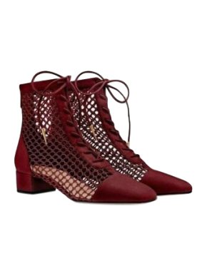 Dior Burgundy Suede  Naughtily-D Ankle Boots