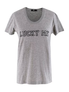 Markus Lupfer Grey Cotton Jersey Lucky Me T-shirt