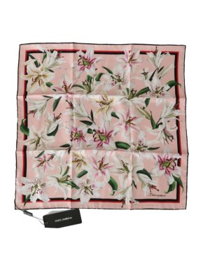 Dolce & Gabbana Blush Floral Print Silk Scarf
