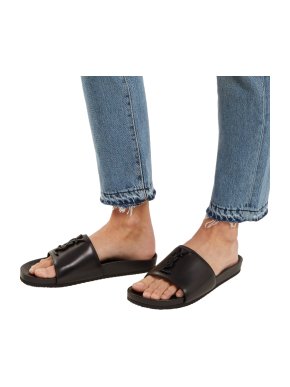 Saint Laurent Black Monogram Joan Sandals