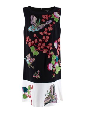 Andrew GN Black & White Embroidered Dress