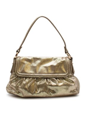 Fendi Gold Suede Vintage Flap Bag