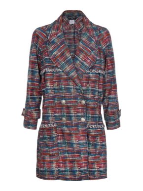 Chanel Chane Red & Blue Double Breasted Longline Jacket