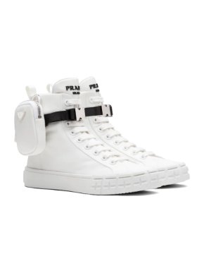 Prada Wheel Re-Nylon Gabardine high-top sneakers