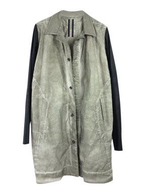 Rick Owens Distressed Leather Longline Trench Coat