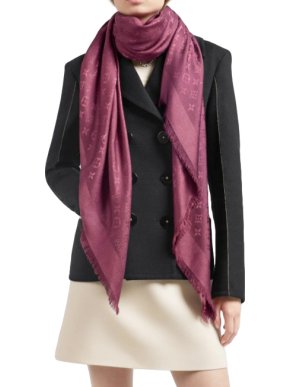 Louis Vuitton Wool & Silk Monogram Shawl