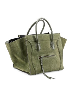 Celine Green Suede Phantom Tote Bag