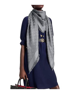 Louis Vuitton charcoal monogram shine shawl