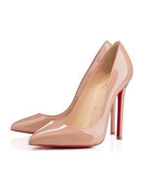 Christian Louboutin Pigalle 120 Nude Patent Pumps