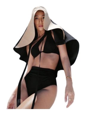 Self Portrait Runway Camel & Black Contrasting Extra-Oversized Sunhat