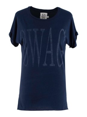 Zoe Karssen Navy Cotton Blend Swag T-shirt