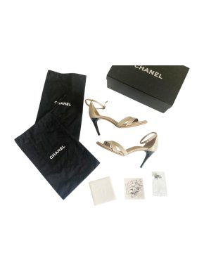 Chanel Two-Tone Leather Sandals