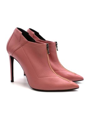 Roland Mouret Pink Leather Heeled Ankle Boots