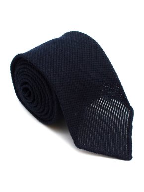 Emma Willis Navy Textured Silk & Wool Blend Tie
