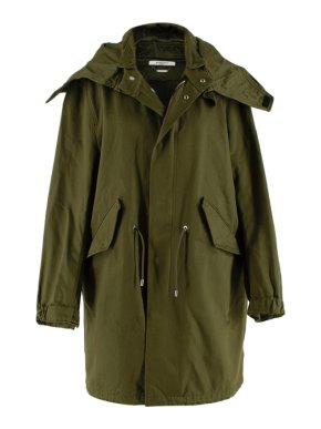 Givenchy Green Cotton Wings Print Parka Coat