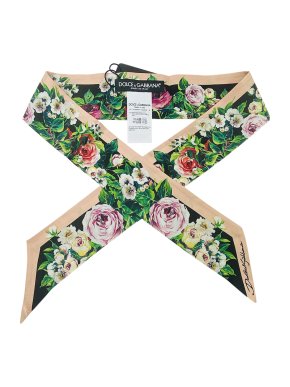 Dolce & Gabbana rose print silk bandana scarf