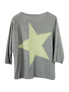 360 Cashmere Star Intarsia Grey Knit Jumper