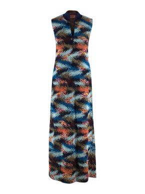 Missoni V-Neck Lurex Knit Sleeveless Maxi Dress