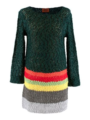 Missoni Green Multicoloured Striped Crochet Cover-Up