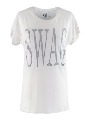 Zoe Karssen White Cotton Blend Swag T-shirt