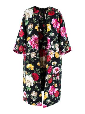 Dolce & Gabbana Floral Brocade Cocoon Coat & Sleeveless Dress