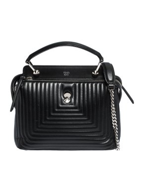 Fendi Black Leather Mini Dotcom Bag
