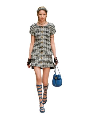 Chanel Paris/Greece Tweed Short-Sleeve Runway Mini Dress
