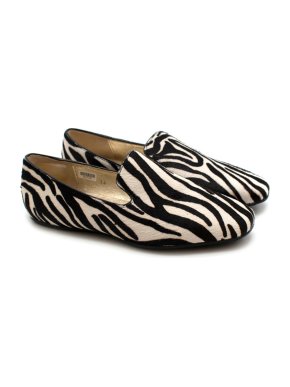 Jimmy Choo Zebra-print Calf Hair Loafers: Size 34
