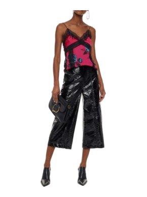 McQ Alexander McQueen Lace-trimmed floral-print satin camisole