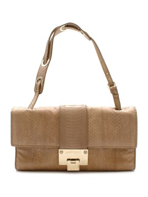 Jimmy Choo Beige Snakeskin Shoulder Bag